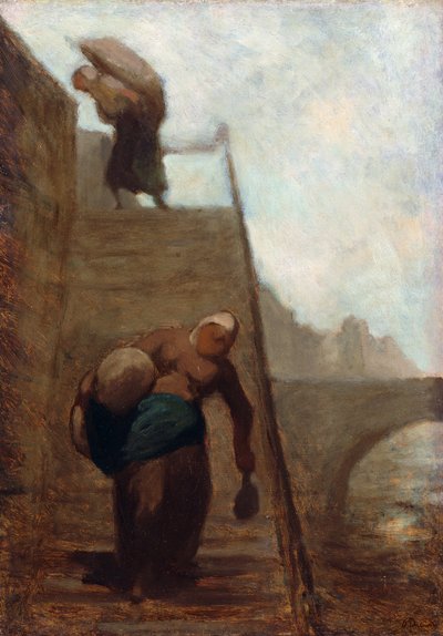 Washerwomen on the Steps of the Quay by Honoré Daumier